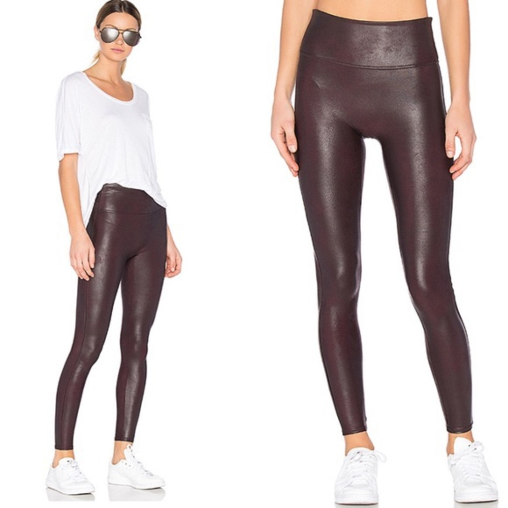 Spanx faux leather leggings - wine